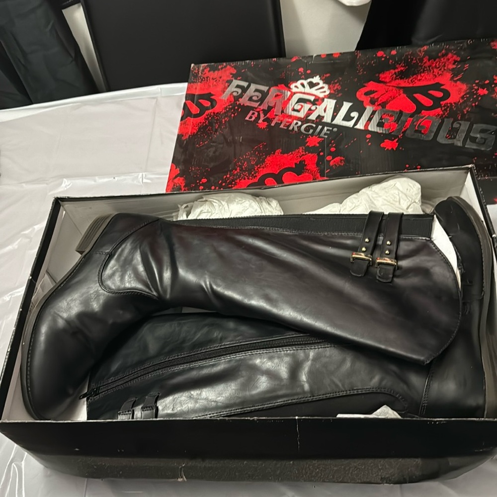 Lullaby black knee high women high boots size 10